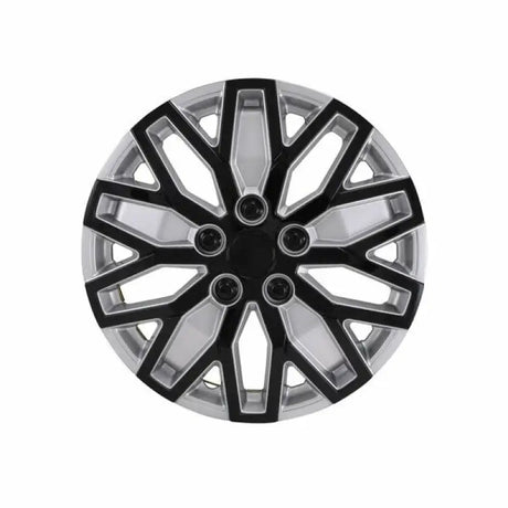 "105115SB Coast2Coast 15-inch wheel with 10 U spokes in striking silver and black finish"
