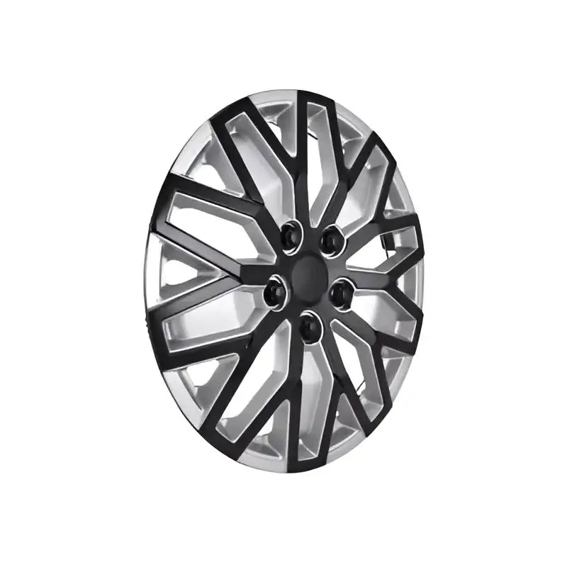 15-inch silver and black Coast2Coast wheel with 10 U spokes, stylish and durable design, set of 4.