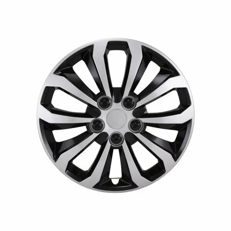 Silver and black 10 spoke 14-inch wheel from Coast2Coast, 106114SB model.