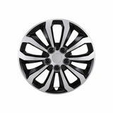 Silver and black 10 spoke 14-inch wheel from Coast2Coast, 106114SB model.
