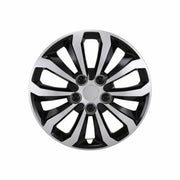 Silver and black 10 spoke 14-inch wheel from Coast2Coast, 106114SB model.