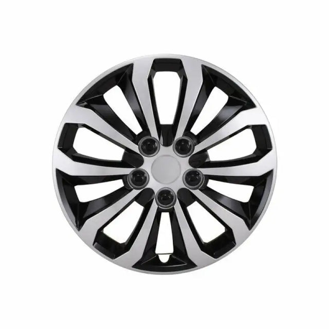 Silver and black 10 spoke 14-inch wheel from Coast2Coast, 106114SB model.