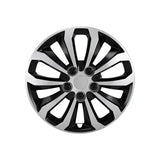 Stylish 106114SB Coast2Coast 10 spoke silver and black 14-inch wheel, set of 4, enhancing vehicle aesthetics and performance.
