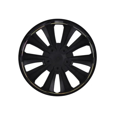 Glossy black 10-spoke 15-inch wheel from Coast2Coast Wheels, perfect set of 4 for enhanced vehicle aesthetics and performance.