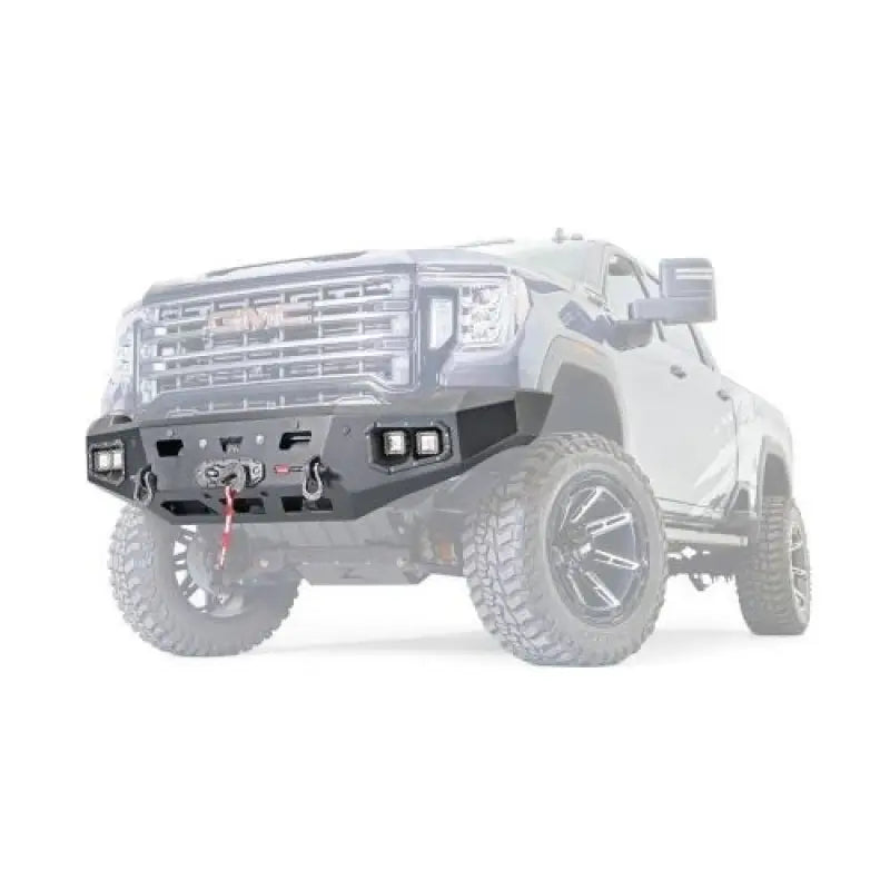 Truck with Warn Industries HD bumper upgrade for 2020 GMC without guard