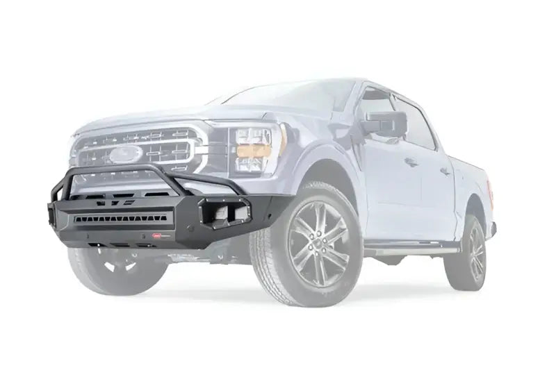 Black aftermarket truck bumper for 2016-2020 Tacoma by Warn Industries
