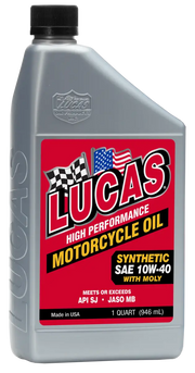10777 Lucas Synthetic High Performance 4T Oil W/Moly 10W-40 1Qt 