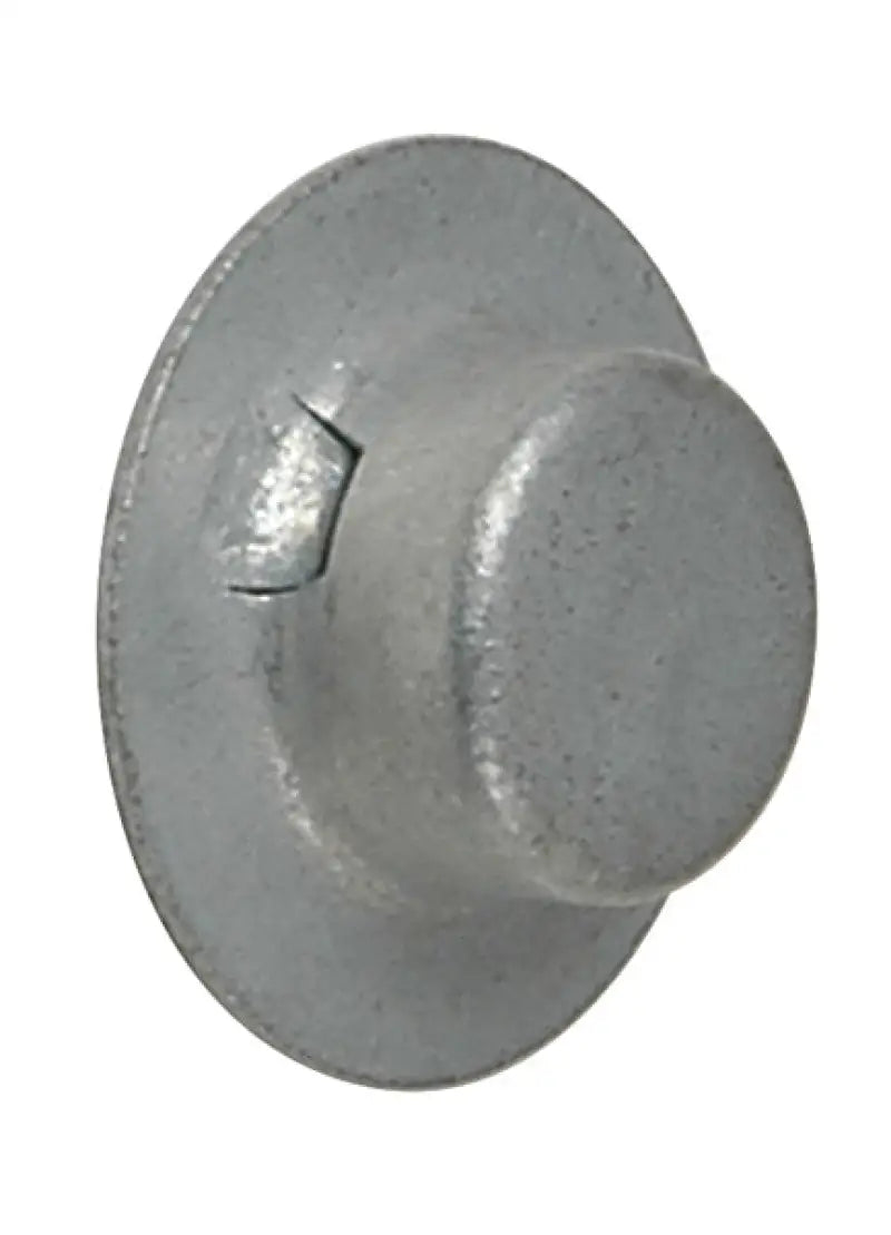 Silver metal fastener for boat trailer cap nuts used on boat trailer components