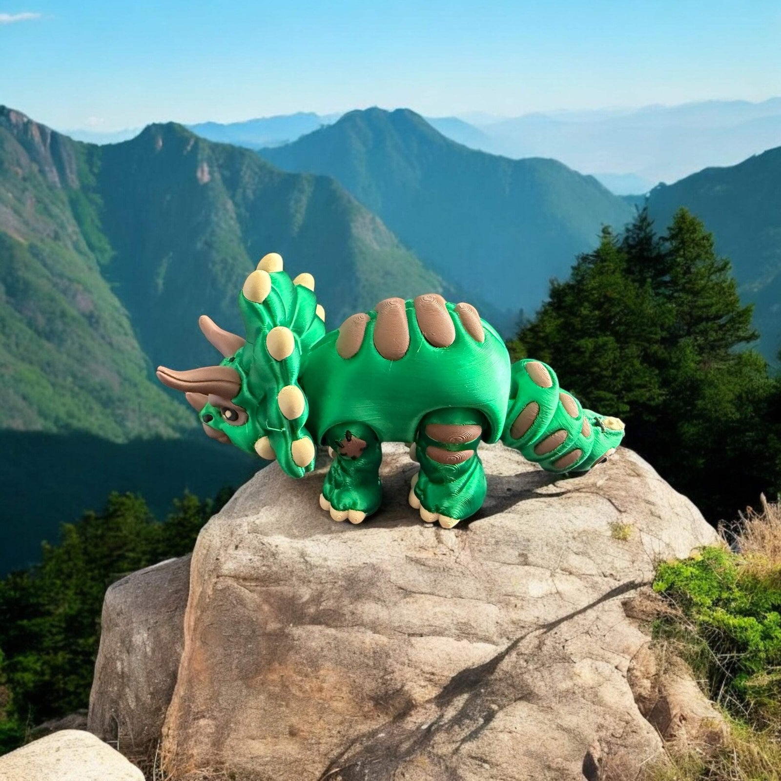 Articulating Stuffed Dinosaur Triceratops 3D Fidget Toy – Fun & Stress Relief fo - Morphed 3D