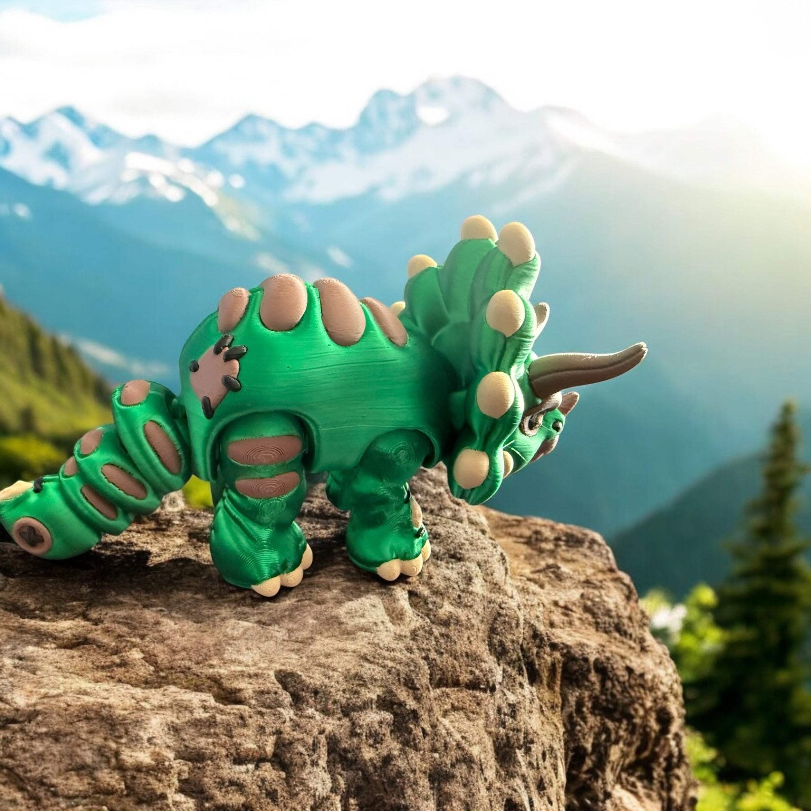 Articulating Stuffed Dinosaur Triceratops 3D Fidget Toy – Fun & Stress Relief fo - Morphed 3D
