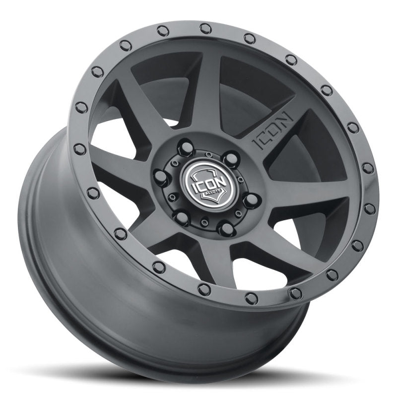 ICON 1817857345DB ICON Rebound 17x8.5 5x5 -6mm Offset 4.5in BS 71.5mm Bore Double Black Wheel - 1817857345DB