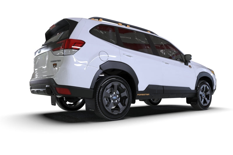 Rally Armor MF82-UR-BLK/WH Rally Armor 2022 Subaru Forester (Incl. Wilderness) UR Black Mud Flap w/ White Logo