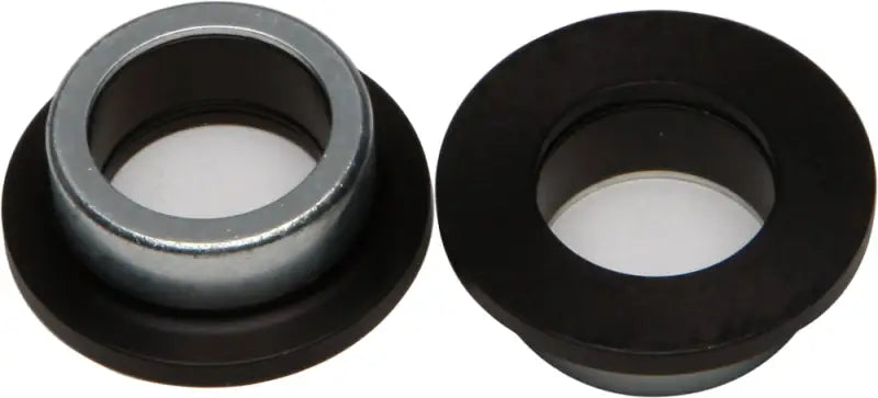 Metal and black rubber bushings for rear wheel spacer kit installation