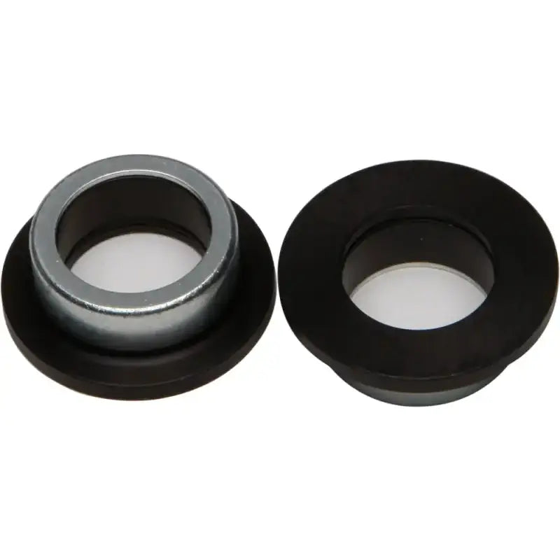 Metal and black rubber bushings for rear wheel spacer kit installation