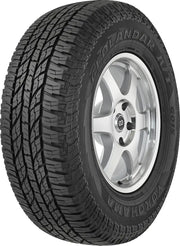 All-terrain tire with silver rim on Yokohama Geoa TG015 LT225/75R16 Owl