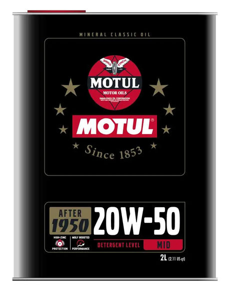 Motul 110621 Motul 20W50 Classic Performance Oil - 10x2L - Case of 10