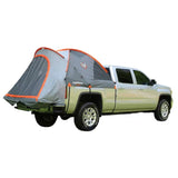 Rightline mid-size short bed tent attached to a truck, showcasing its custom fit and weatherproof construction.