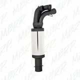 Automotive catalytic converter with black tubing and silver body for 1110415 Performance Exhaust Race Silencer