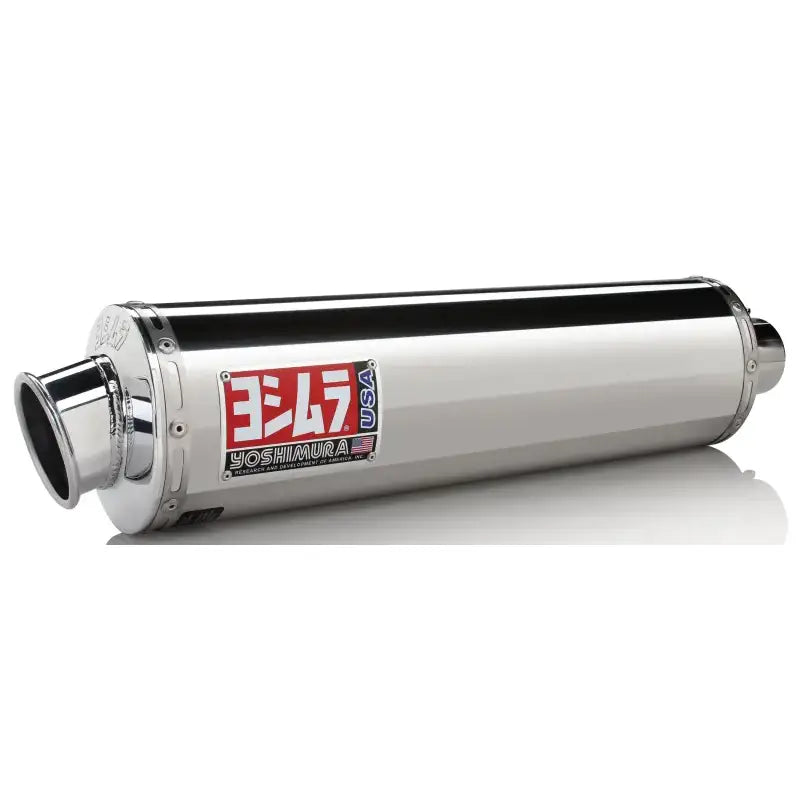Shiny chrome Yoshimura RS-3 Slip-On Exhaust for motorcycle, model 1115455