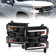 ANZO 111566-R ANZO 19-22 Chevrolet Silverado 1500 LED Proj HL w/Lgt Bar SwBk Seq. Blk w/In. Light - Passenger Side