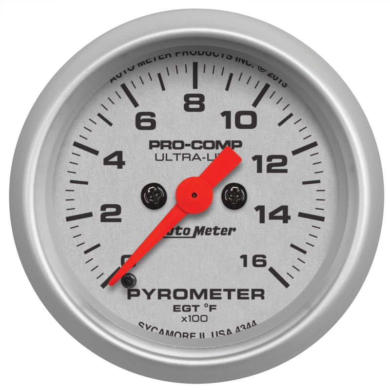AutoMeter 4344 Autometer Ultra-Lite 52mm 0-1600 Deg F Electronic EGT Kit