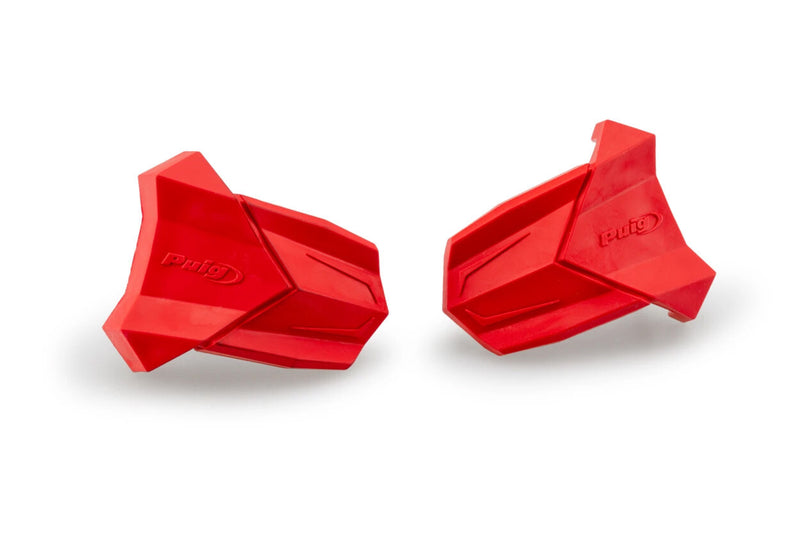 Puig Frame Slider Rubber End Caps Guards/Braces 3148R - Red Replacement R19 Pair