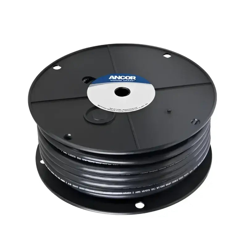 Spool of black Ancor Tinned Copper Battery Cable 2 AWG for marine use