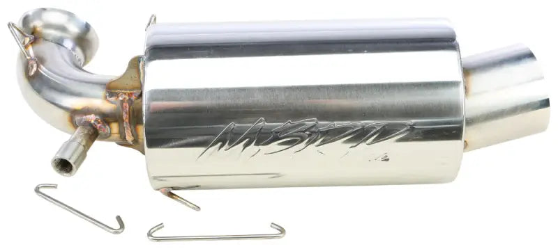 Shiny metal exhaust muffler from 1150210 Performance Exhaust Standard Series for performance exhaust standard upgrades