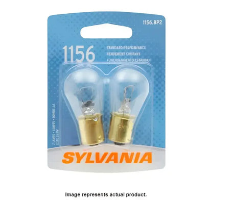 Two Sylvania 1156 bulbs in packaging for vehicle’s lighting, model BP2 Sylvania