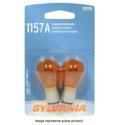 Two amber Sylvania 1157A light bulbs in packaging for reliable performance and safety