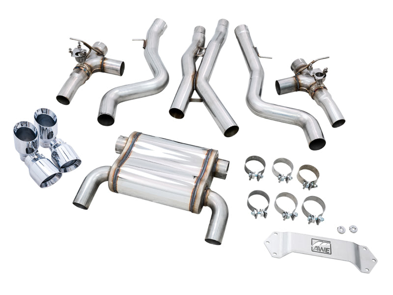 AWE Tuning 3025-42070 AWE Tuning BMW F8X M3/M4 SwitchPath Catback Exhaust - Chrome Silver Tips