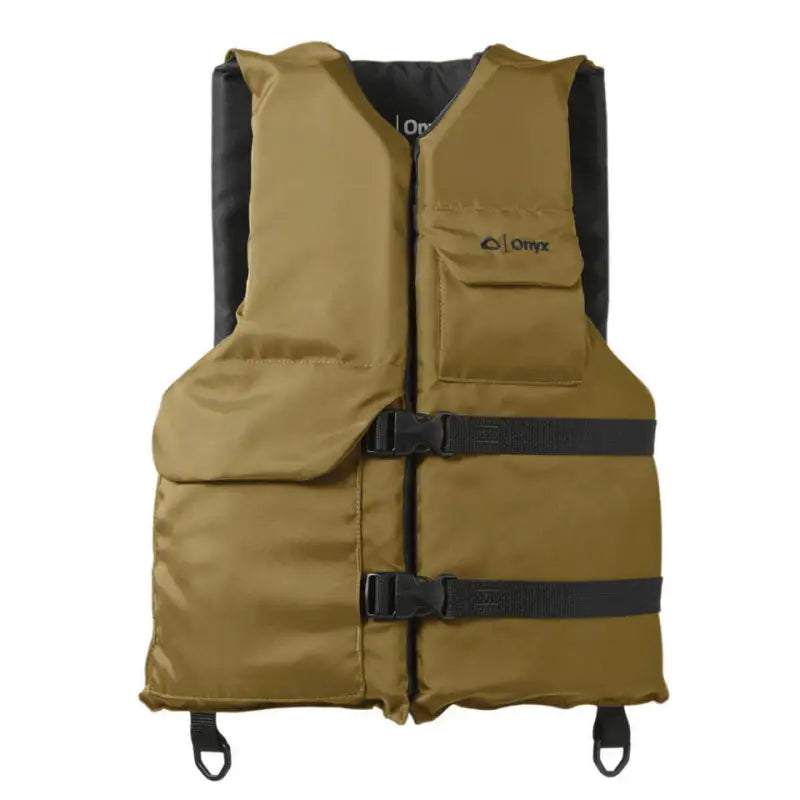 Onyx Outdoor Adult Sport Life Jacket, Model 116000-706-004-12, Tan.