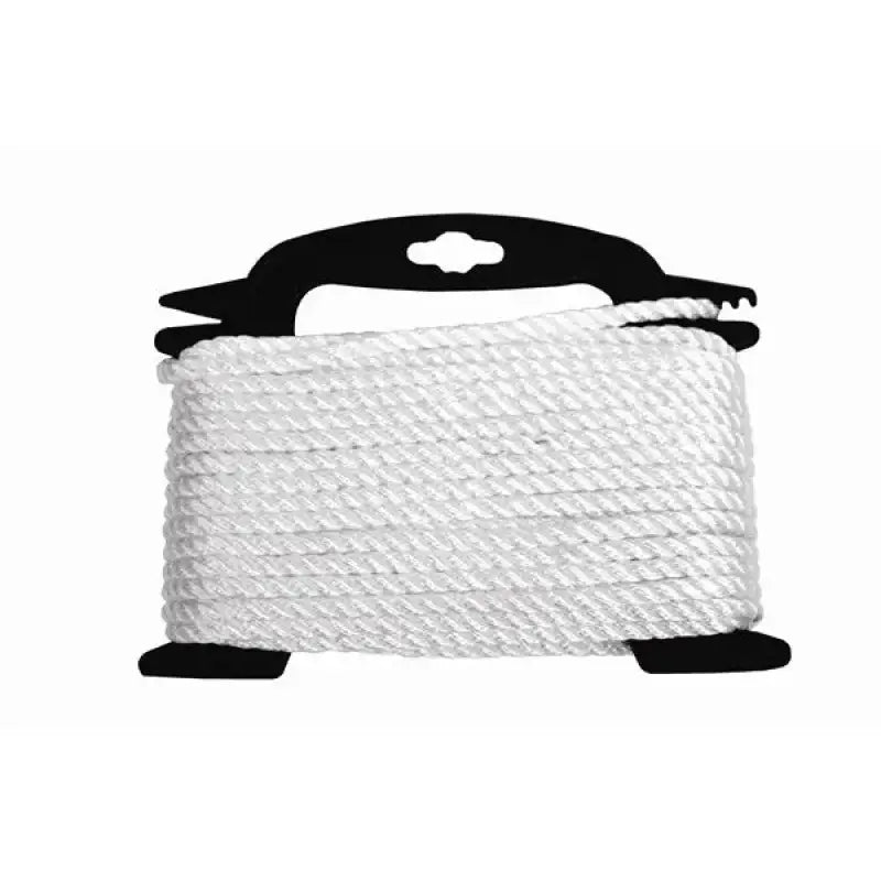 Spool of white twisted nylon rope for Attwood Marine 1/4X50 twisted nylon boat use