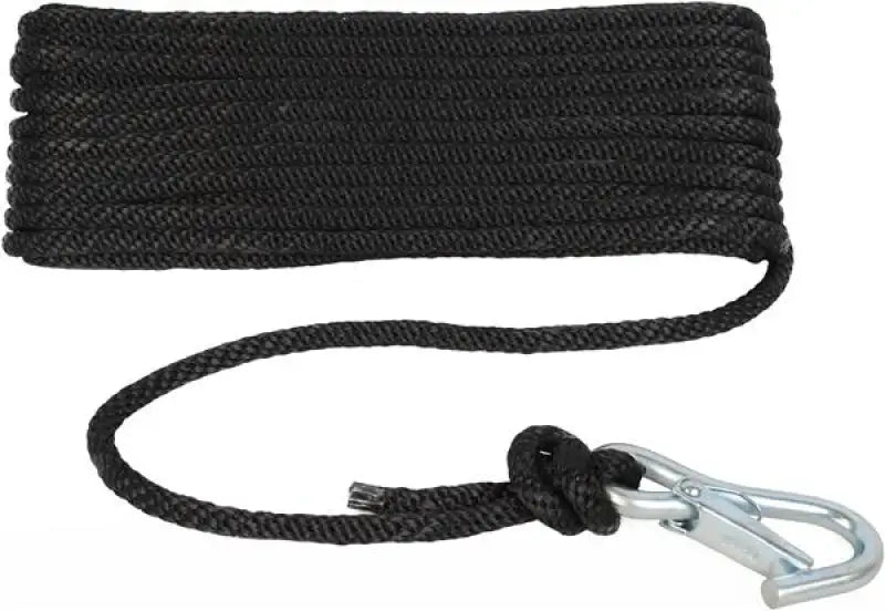 Black solid braid anchor line with metal clip 8x50 for Attwood Marine 11742-7
