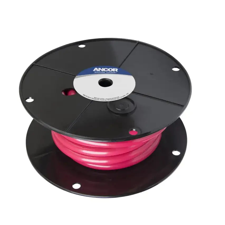 Spool of red tinned copper marine-grade battery cable for Ancor Tinned Copper series