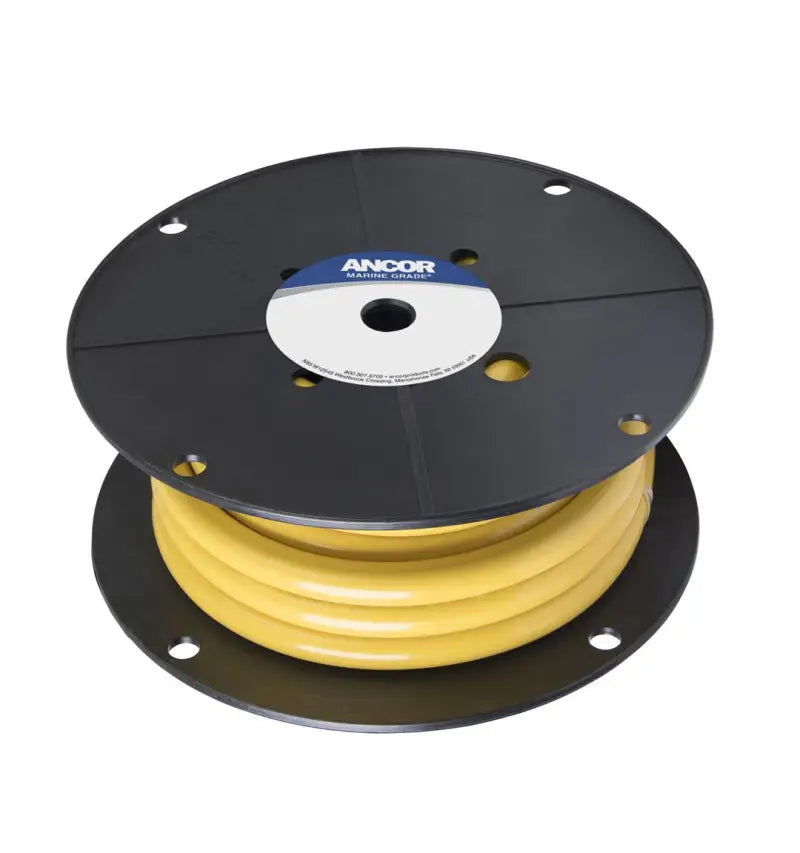 Yellow cable on black spool of Ancor Tinned Copper Battery Cable 3/0 AW