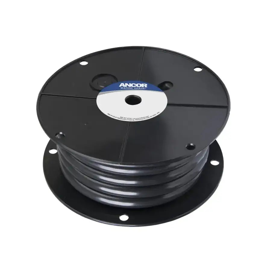Black cable spool with 119005 Ancor Tinned Copper Battery Cable 4/0 Aw