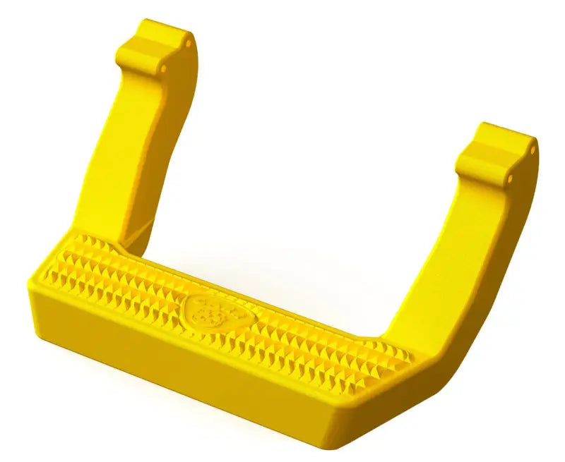 Yellow plastic gator clip with textured surface for Carr Ld Steps Xp7 Yellow Pwd Coat pair
