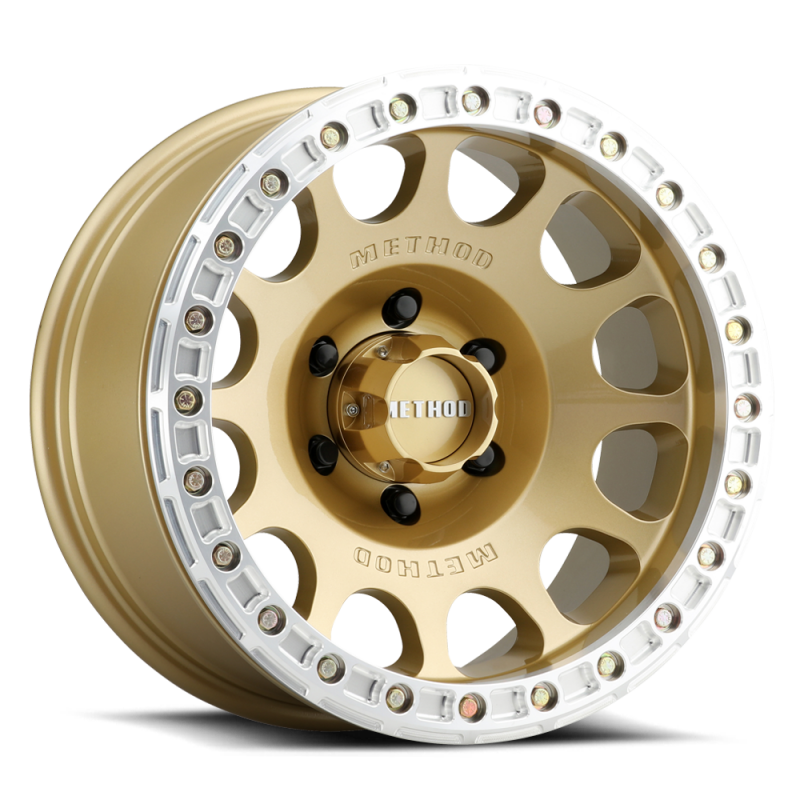 Method Wheels MR10579050138B Method MR105 V3 Beadlock 17x9 -38mm Offset 5x5 71.5mm CB Gold Wheel w/ BH-H24125 - MR10579050138B