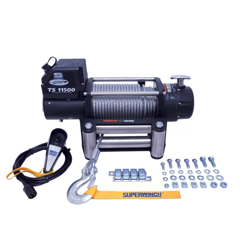 Superwinch 1511200 Superwinch 11500 LBS 12V DC 3/8in x 84ft Steel Rope Tiger Shark 11500 Winch - 1511200