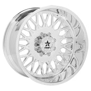 Chrome RBP wheel with star design and center cap, 11QF Tycoon FGD 24x14