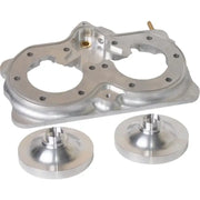 Cast aluminum twin-carburetor intake manifold with velocity stacks for 12-425 Slp Power Dome Billet Head Set 800 Axys
