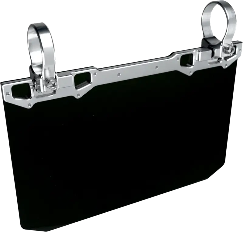 12" X 8" Narrow Mount Sun Viso W/Solid Black Shield Silver - AXIA