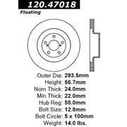120.47018 Brake Rotor by Stop Tech/ Power Slot