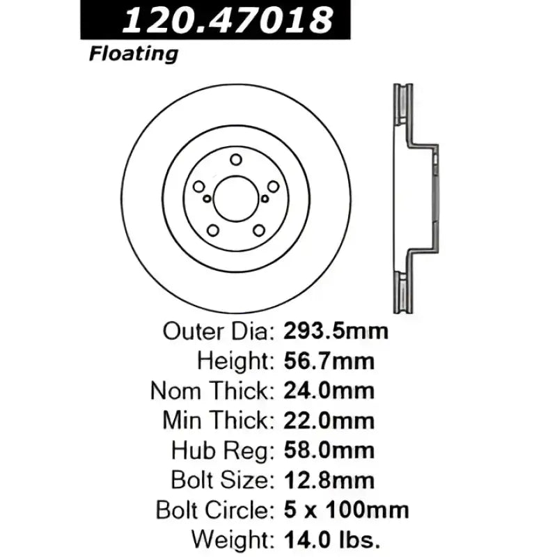 120.47018 Brake Rotor by Stop Tech/ Power Slot