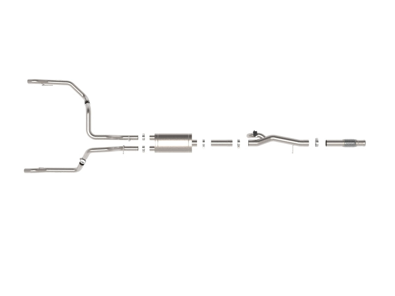 aFe 49-34140 aFe Gemini XV 4in to Dual 3in 304 SS Cat-Back Exhaust w/ Cutout 19-21 GM Silverado/Sierra V8-6.2L