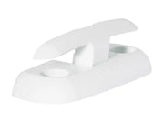 White plastic boat cleat from Attwood Marine, perfect marine cleat for docks
