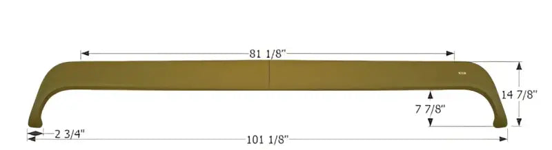 Curved brown holiday rambler fender with dimensions for Icon Holiday Rambler model