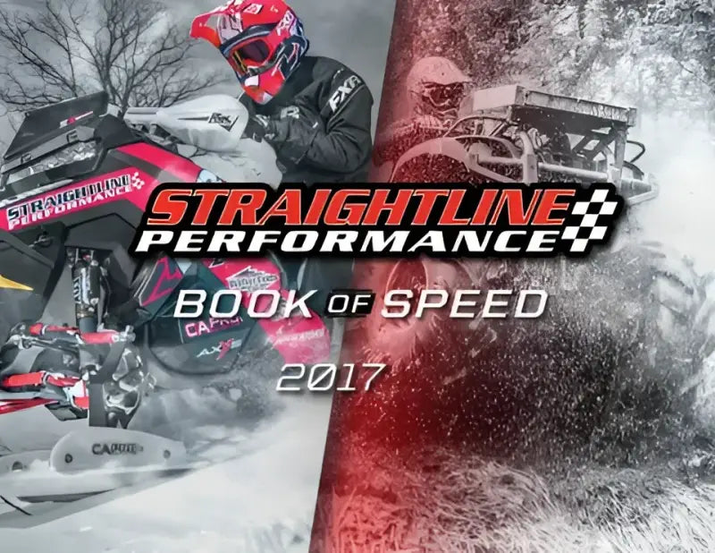 Snowmobile with rider in action on promotional cover showcasing 121-240 Straightline clutch kit