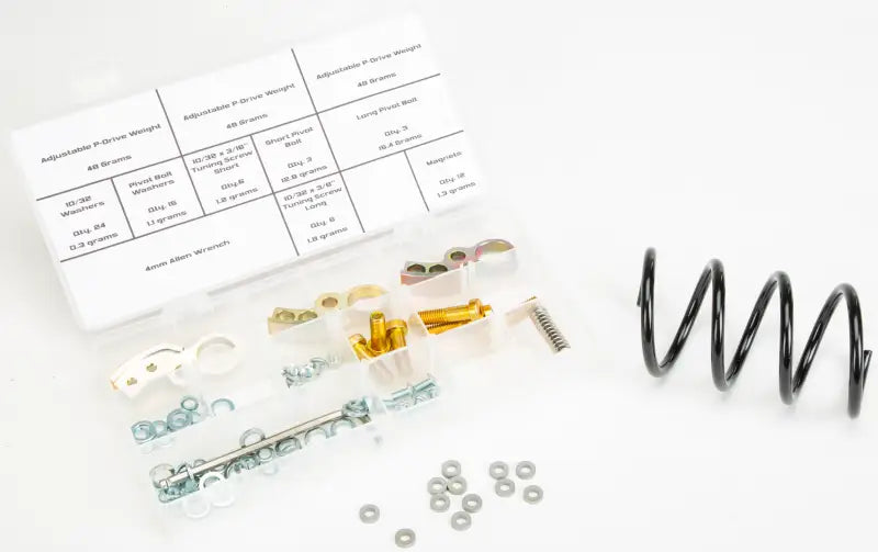 Small hardware parts and black coil spring from 121-253 Clutch Kit S D 60 0rs Snocross Race Kit S/M